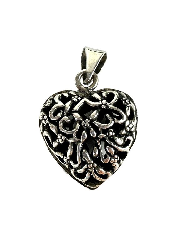 unbranded Jewelry - Sterling Silver Bow Ribbon Filigree Heart Pendant